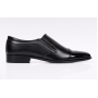 Pantofi barbati negri din piele naturala fara siret cu varf lacuit 818MODN